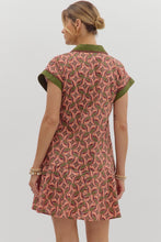Load image into Gallery viewer, Entro Abstract Print Mini Dress in Terra Cotta
