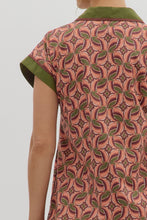 Load image into Gallery viewer, Entro Abstract Print Mini Dress in Terra Cotta
