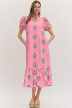 Load image into Gallery viewer, entro Floral Embroidered Midi Dress in Pink
