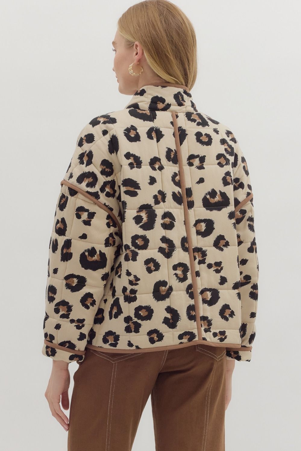 Entro Leopard Print Quilted Puff Jacket in Animal – June Adel