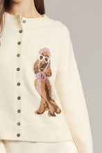 Load image into Gallery viewer, Entro Dog Graphic Long Sleeve Cardigan in Cream
