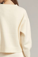 Entro Dog Graphic Long Sleeve Cardigan in Cream