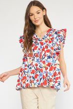 Load image into Gallery viewer, Entro Off White Floral Print Blouse Top Entro   
