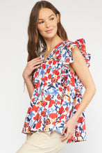 Load image into Gallery viewer, Entro Off White Floral Print Blouse Top Entro   
