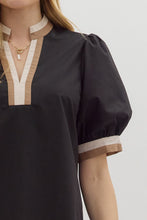Load image into Gallery viewer, Entro Solid Color Top with Contrasting Striped Details in Black
