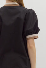 Load image into Gallery viewer, Entro Solid Color Top with Contrasting Striped Details in Black
