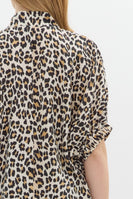 Entro Leopard Print Dolman Top in Camel