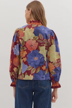 Load image into Gallery viewer, Entro Floral Print Long Sleeve Top in Burgundy
