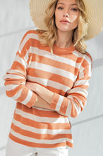 Load image into Gallery viewer, Easel Lightweight Striped Sweater in Rust Shirts &amp; Tops Easel   
