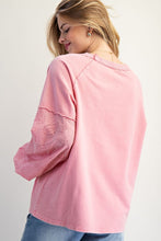 Load image into Gallery viewer, Easel Eyelet Lace Heart Patched Top in Cotton Candy
