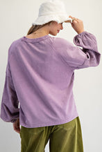 Load image into Gallery viewer, Easel Eyelet Lace Heart Patched Top in Dusty Lilac
