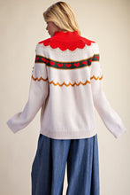 Load image into Gallery viewer, Easel Embroidered Detail Mock Neck Sweater in Ecru
