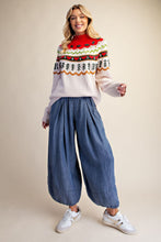 Load image into Gallery viewer, Easel Embroidered Detail Mock Neck Sweater in Ecru
