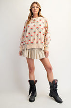 Load image into Gallery viewer, Easel French Terry Vintage Floral Print Sweatshirt in Natural

