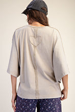 Load image into Gallery viewer, Easel Ruffle Heart Terry Knit Top in Sage Grey
