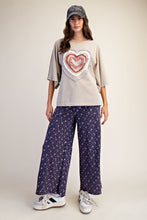Load image into Gallery viewer, Easel Ruffle Heart Terry Knit Top in Sage Grey
