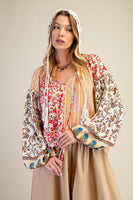 Easel Mix n Match Printed Top in Coral