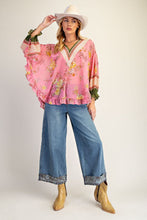 Load image into Gallery viewer, Easel Floral Ruffled Chiffon Top in Coral Pink
