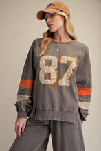 Load image into Gallery viewer, Easel 87 Graphic Patched Terry Knit Top in Ash
