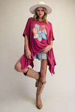 Load image into Gallery viewer, Easel OVERSIZED Flower Patched Top in Magenta
