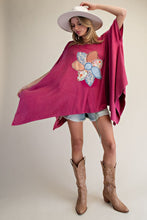 Load image into Gallery viewer, Easel OVERSIZED Flower Patched Top in Magenta
