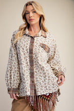 Load image into Gallery viewer, Easel Floral Print Washed Button-Down Shirt in Khaki
