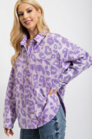 Easel Leopard Print Shacket in Lavender Shacket Easel   