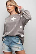 Load image into Gallery viewer, Easel Star Printed Mineral Washed Top in Ash Shirts &amp; Tops Easel   
