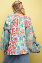 Load image into Gallery viewer, Easel Floral Print Mix n Match Top in Natural Sage Shirts &amp; Tops Easel   
