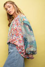 Load image into Gallery viewer, Easel Floral Print Mix n Match Top in Natural Sage Shirts &amp; Tops Easel   
