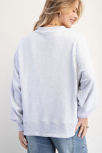 Load image into Gallery viewer, Easel Mineral Washed Terry Knit Top with USA Patches in Heather Grey
