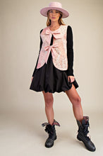 Load image into Gallery viewer, Easel Floral Patchwork Front Bow Tie Vest in Vintage Rose
