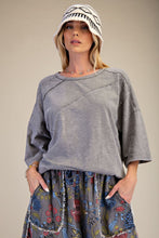 Load image into Gallery viewer, Easel OVERSIZED Mineral Washed Cotton Top in Grey
