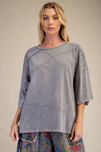 Load image into Gallery viewer, Easel OVERSIZED Mineral Washed Cotton Top in Grey
