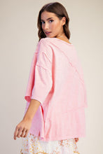 Load image into Gallery viewer, Easel OVERSIZED Mineral Washed Cotton Top in Pale Pink
