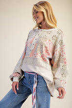 Load image into Gallery viewer, Easel Mixed Print Patchwork Top in Light Khaki
