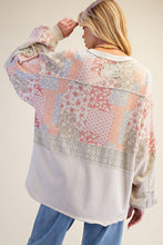 Load image into Gallery viewer, Easel Mixed Print Patchwork Top in Light Khaki
