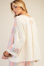 Load image into Gallery viewer, Easel Patchwork Print Loose Fit Top in Natural
