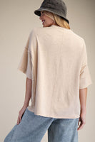 Easel Bandana Flower Top in Khaki