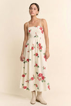Load image into Gallery viewer, Davi &amp; Dani Flower Print French Terry Midi Dress in Cream
