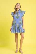 Load image into Gallery viewer, Umgee Bold Floral Print Mini Dress in Periwinkle Mix
