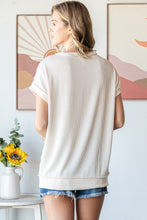 Load image into Gallery viewer, 7th Ray Textured Color Block Top in Sage/Pink
