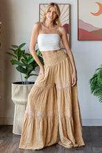 Load image into Gallery viewer, Oli &amp; Hali SMOCKED Waist Wide Leg Pants in Tan
