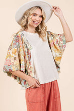 Load image into Gallery viewer, Mittoshop Floral Print Patchwork Flutter Sleeve Top in Mauve Combo
