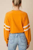 J.nna Retro Collegiate TENNESSEE Cropped Top in Tangerine