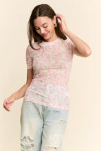 Load image into Gallery viewer, J.nna FITTED Print Top in Floral Pink
