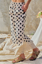Load image into Gallery viewer, BiBi Linen Blend Polka Dot Printed Ruffle Lace Hem Pants in Cream/Black
