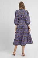 Umgee Vibrant Floral Print Maxi Dress in Brown Mix