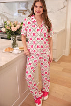 Load image into Gallery viewer, Jess Lea Pretty Lattice Bow Ruffle Pajama Set in Multi
