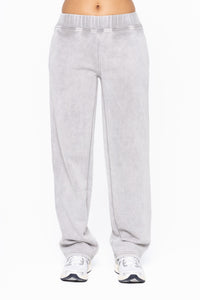 Mono B Vintage Washed Fleece Pants in Fog